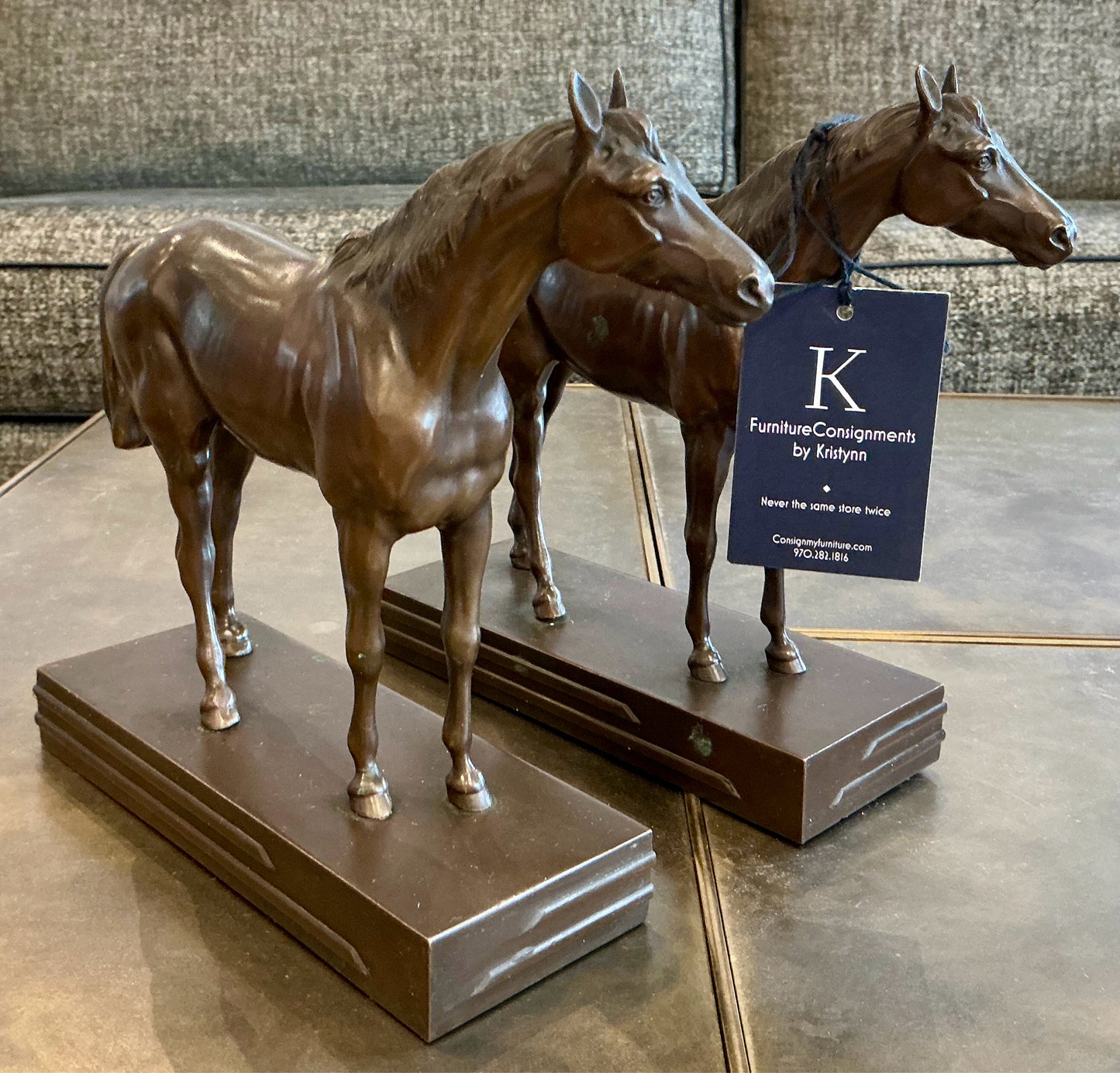 Bronze Horse Sculptures by Jennings Brothers - Pair
