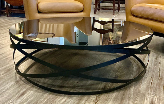 Coffee Table round black glass