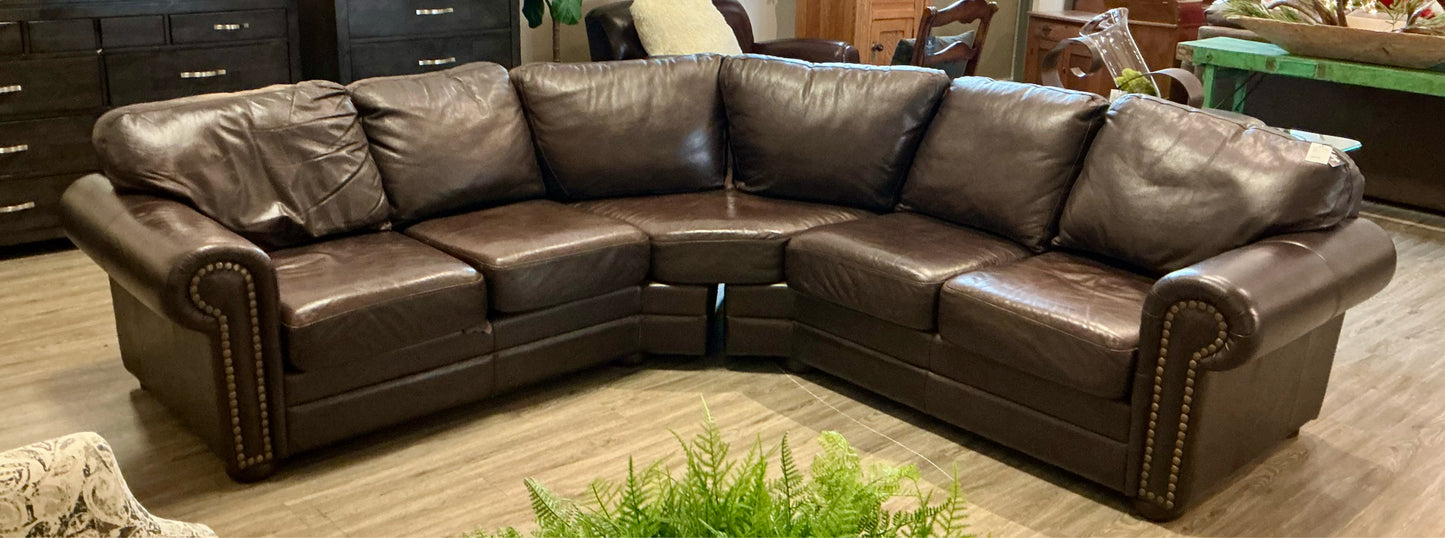 Woodley's Leather Sectional