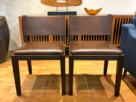 RH Leather Dining Chairs