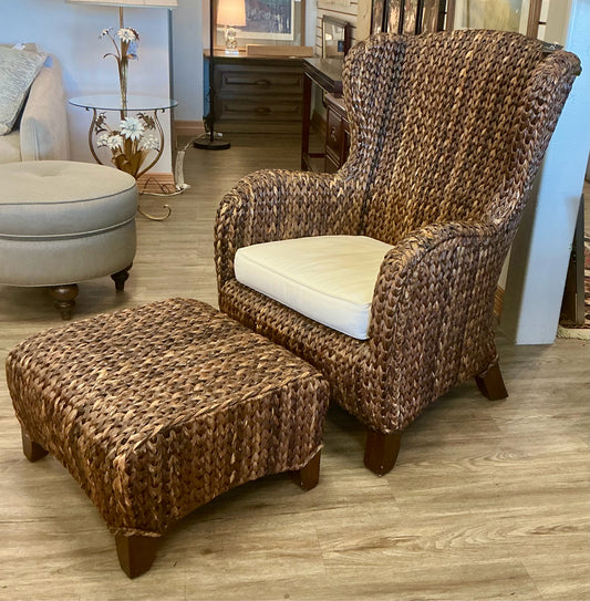 Pottery Barn Chair w/Ottoman
