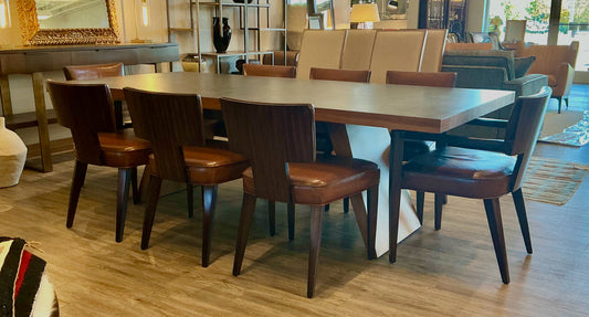 Taracea Table & 8 Theodore Alexander Chairs