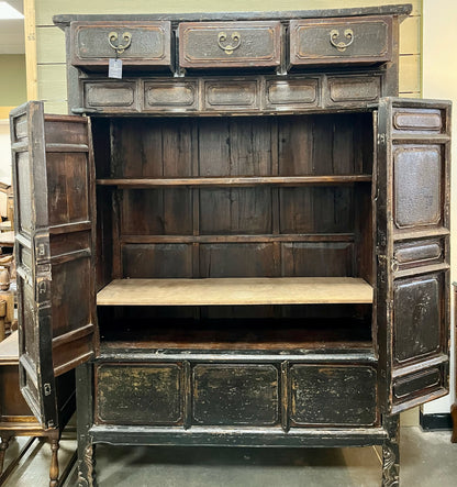 Antique Elm Wood Armoire